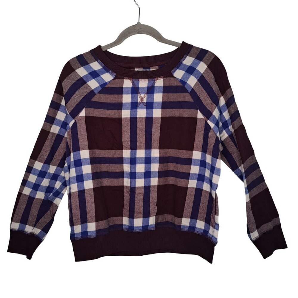 Aerie Purple Plaid Lounge Top Size Medium